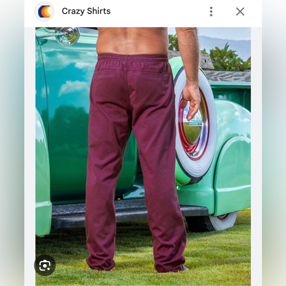 Wine colored Relaxed Fit Sweatpants with Elastic Waist